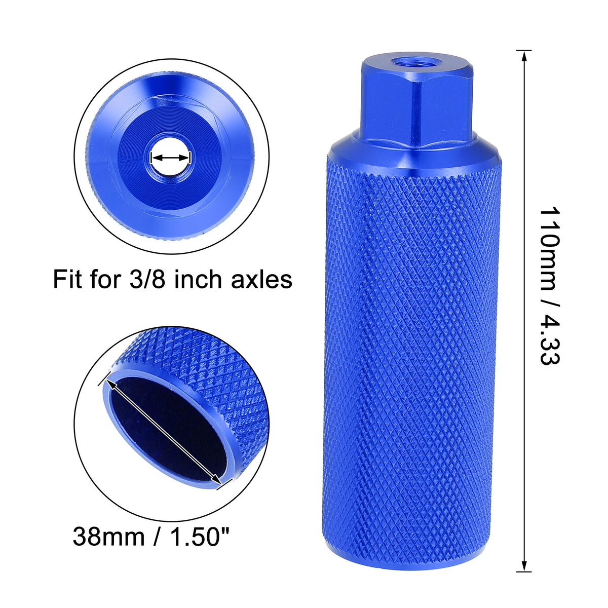 2 Pair Aluminum Alloy Bicycle Footrest Pegs Blue I197