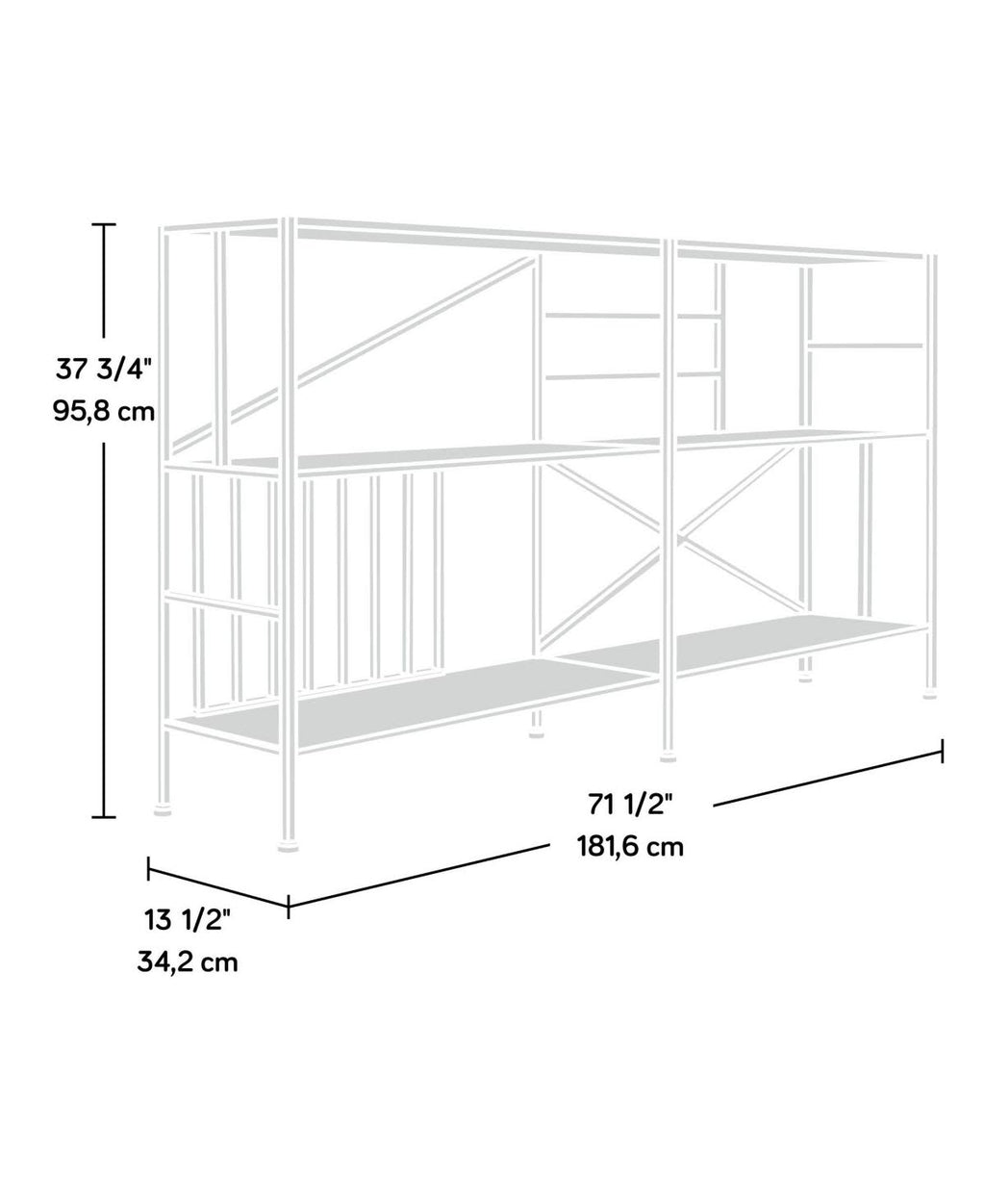 Black 2 Shelf Bookcase P94809