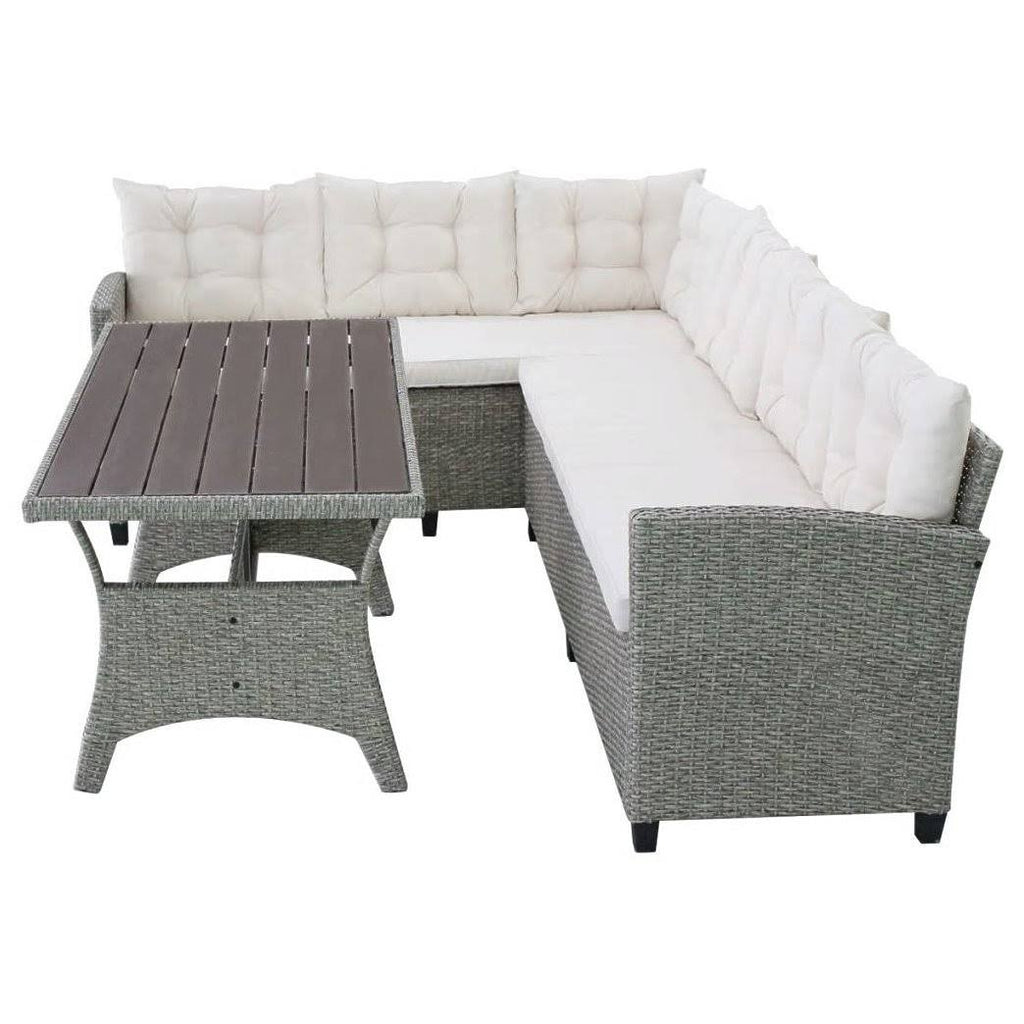 Gray Poly Rattan Garden Corner Sofa Set 12 Piece K412941