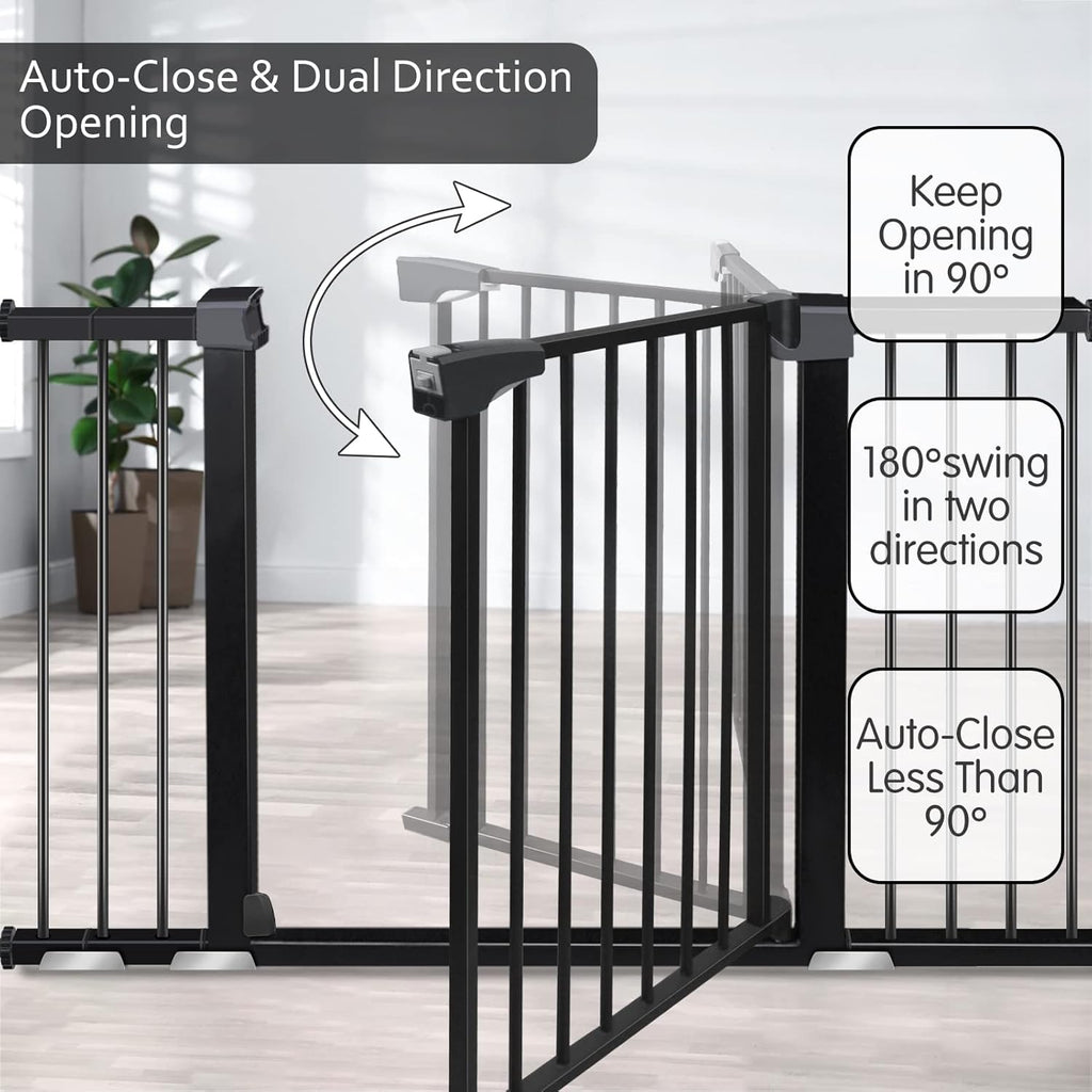 Extra Wide Auto-Close Walk Thru Baby Gate R385296