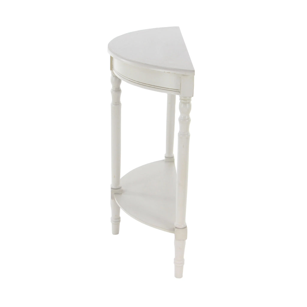 Cream Half Moon Wood Console Table B822090