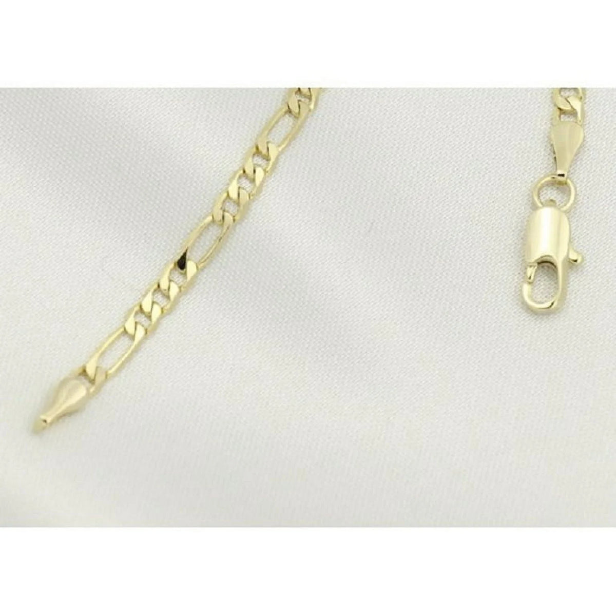 14K Bonded Gold Figaro Chain Necklace with Thai Elephant Charm R821