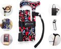 Folding Adjustable Walking Cane with Cane Bag and Reflective Cane Holder Q65215