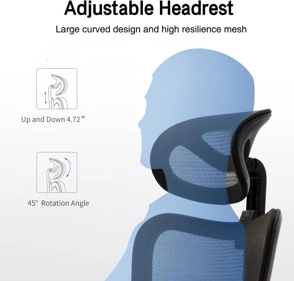 Ergonomic High Back Mesh Office Chair with Lumbar Support and Headrest Black I9835