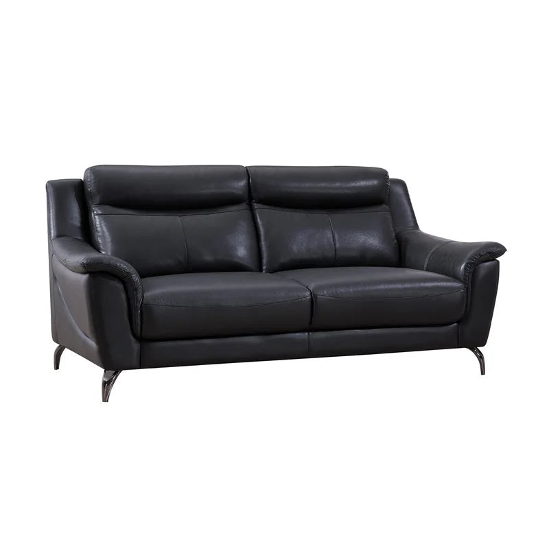 Black Genuine Leather Sofa T780910