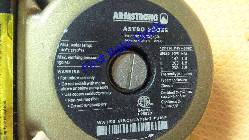 Astro 280SS Circulator Pump, Open, 115V, 5/16 HP R15931