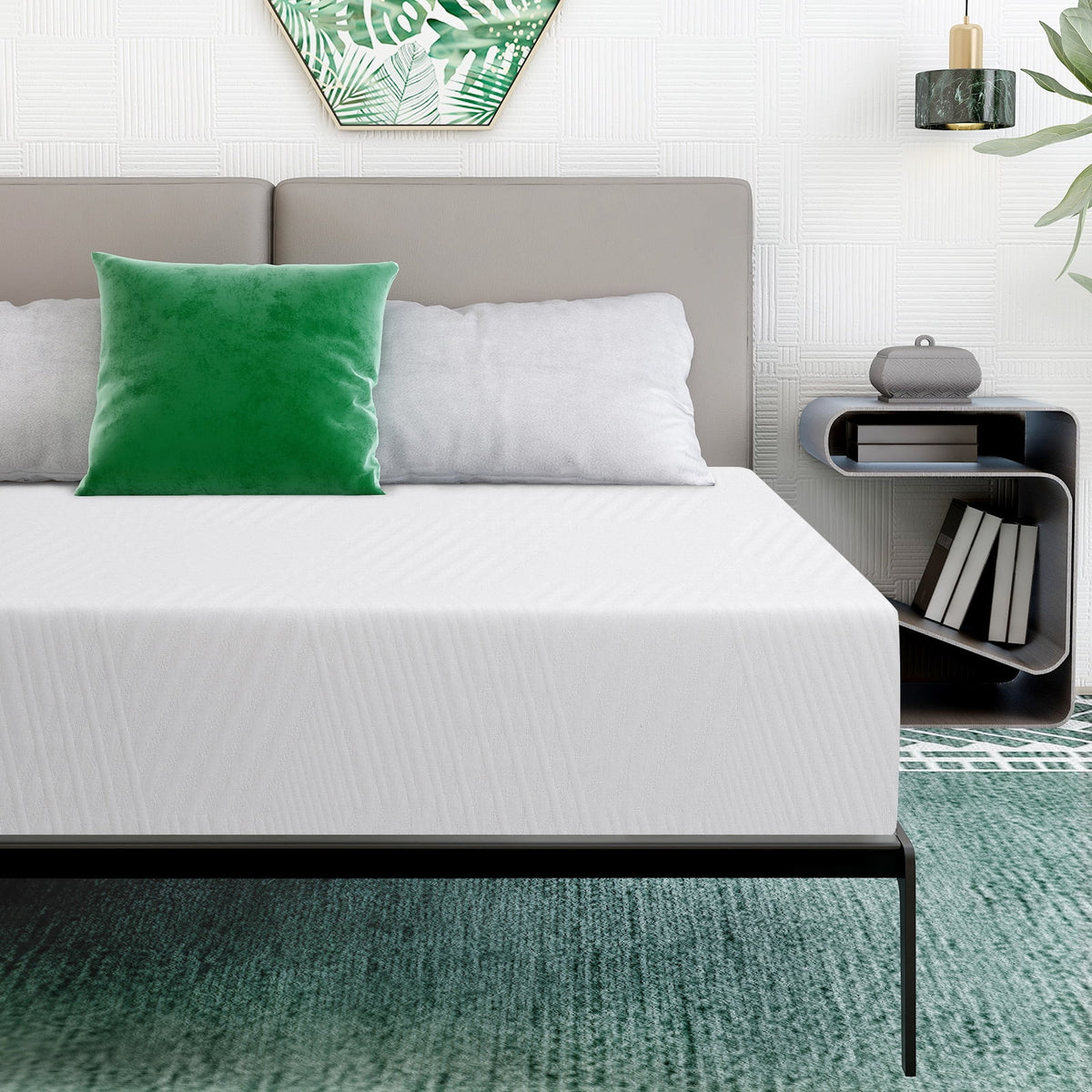 Queen Memory Foam Mattress, 8 inch Medium Firm Mattress with Bamboo Cover V394