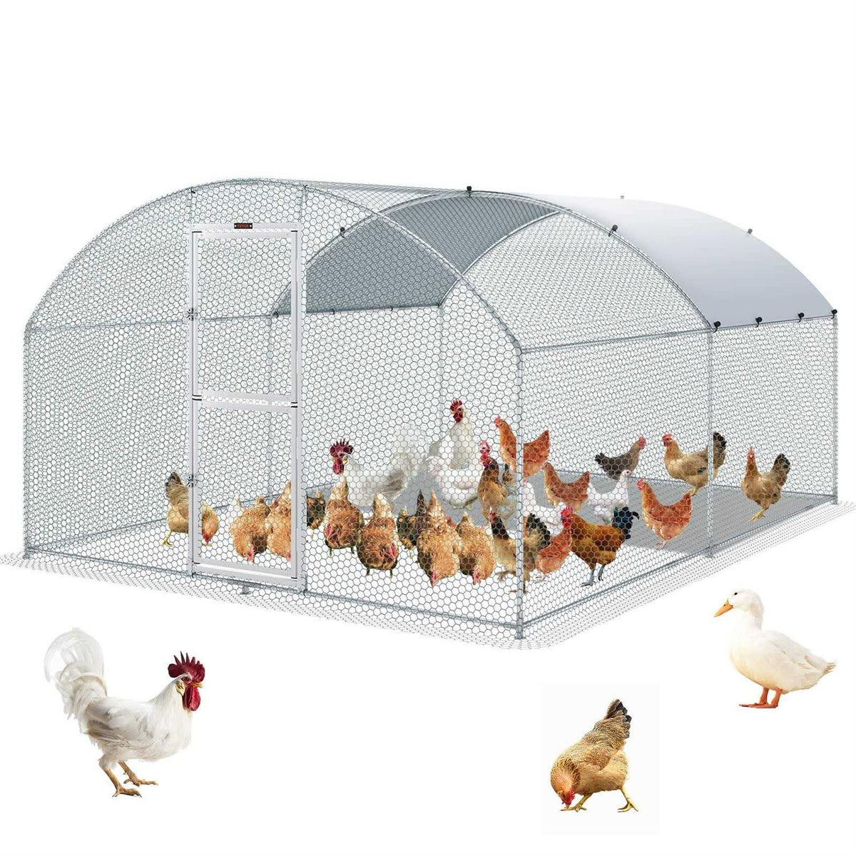 Large Metal Chicken Coop with Run U31347