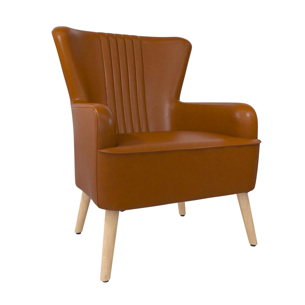 White Faux Leather Accent Chair B24137