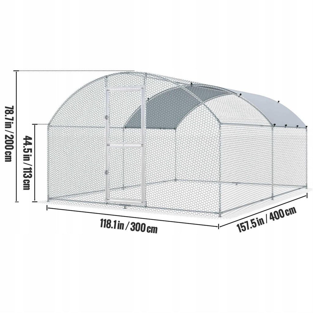 Large Metal Chicken Coop with Run U31347