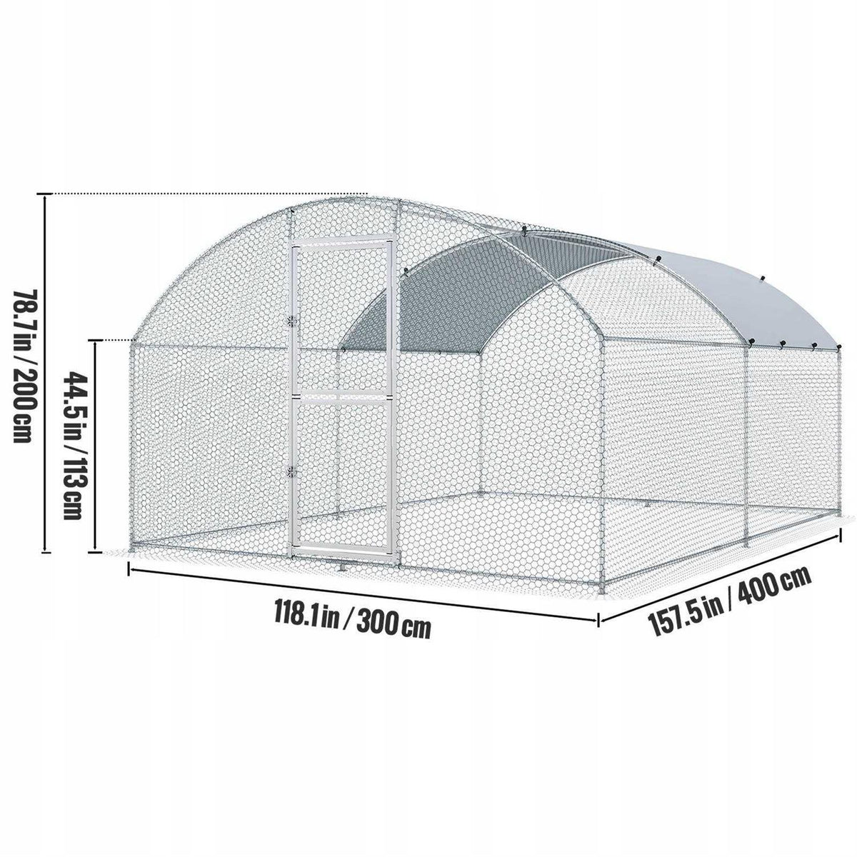 Large Metal Chicken Coop with Run U31347