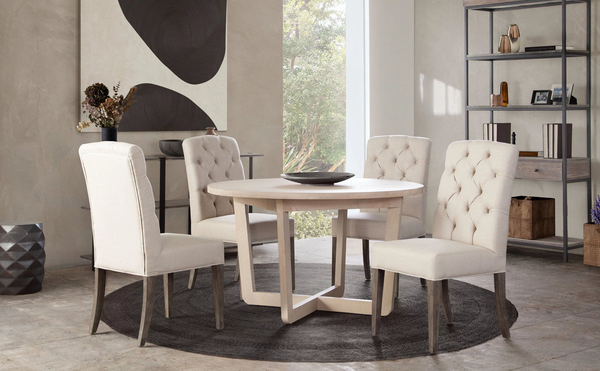 Round Solid Mango Wood Dining Table Z512