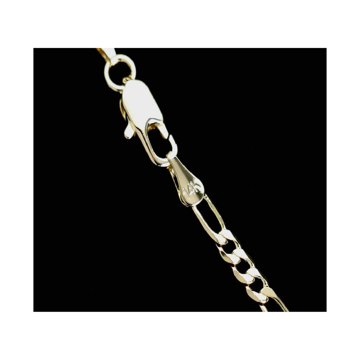 14K Bonded Gold Figaro Chain Necklace with Thai Elephant Charm R821