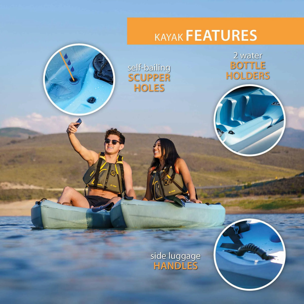 Sit-On-Top Kayak with Paddle K921260