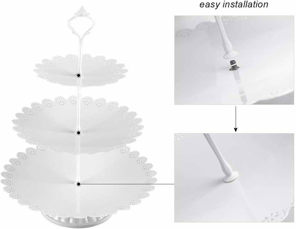 White 3 Pieces Cake Stand Set B8490