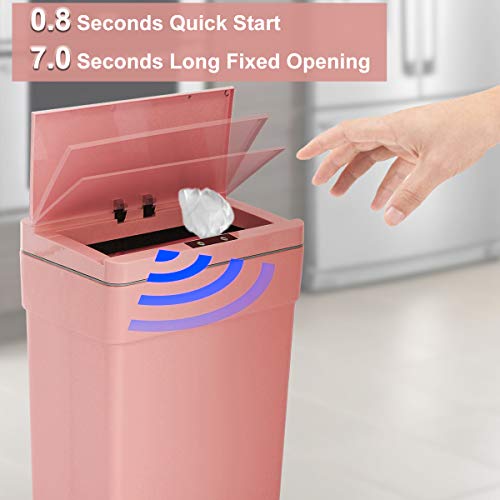 13 Gallon Plastic Automatic Motion Sensor Trash Can with Lid A906237