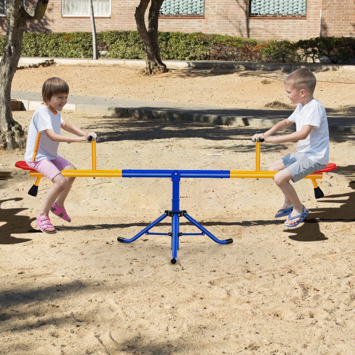 Kids Seesaw Swivel Teeter Totter Playground Equipment 360° Rotation O469