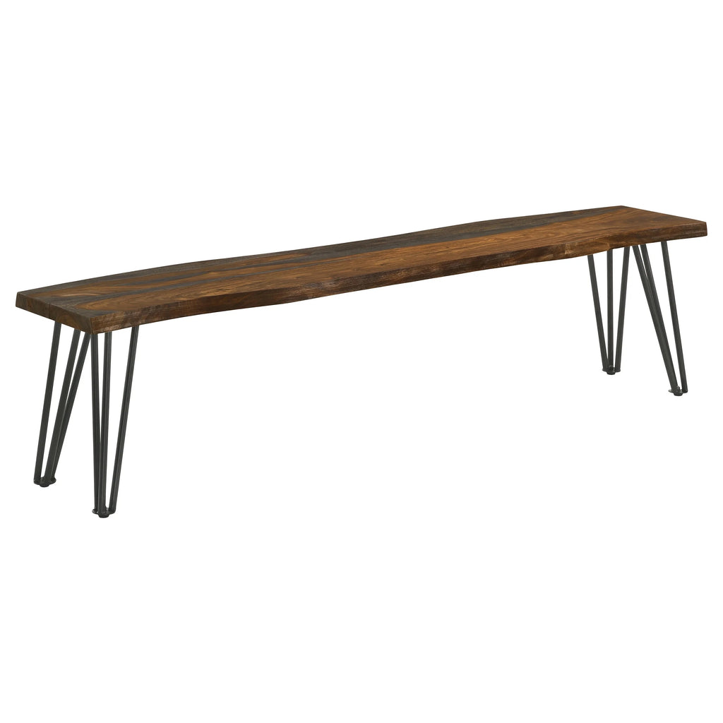 Live-edge Dining Bench with Hairpin Legs K600