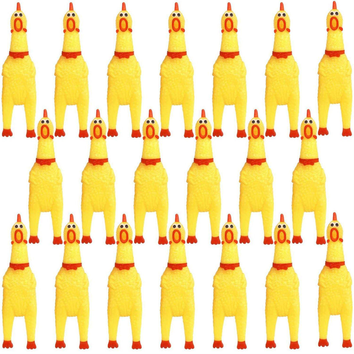 Yellow Rubber Chicken 20 Pcs Z30483