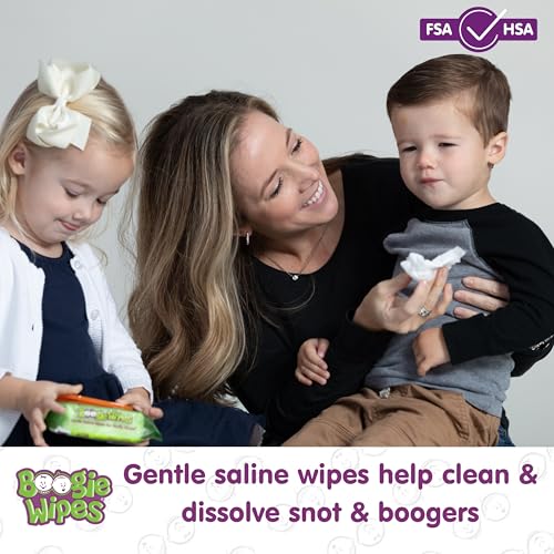 Saline Nose Wipes for Baby & Kids Unscented 30 Count Pack of 3 D419