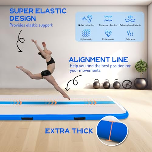 10/13ft Inflatable Tumble Track 4in Thick Air Floor with Electric Pump S4264