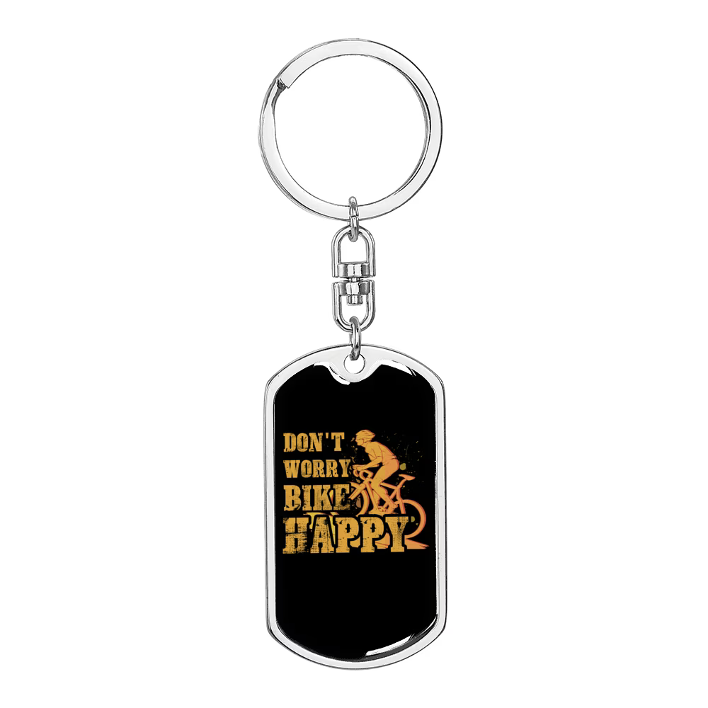 Stainless Steel or 18k Gold Swivel Dog Tag Keychain O4181