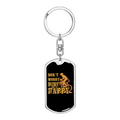 Stainless Steel or 18k Gold Swivel Dog Tag Keychain O4181