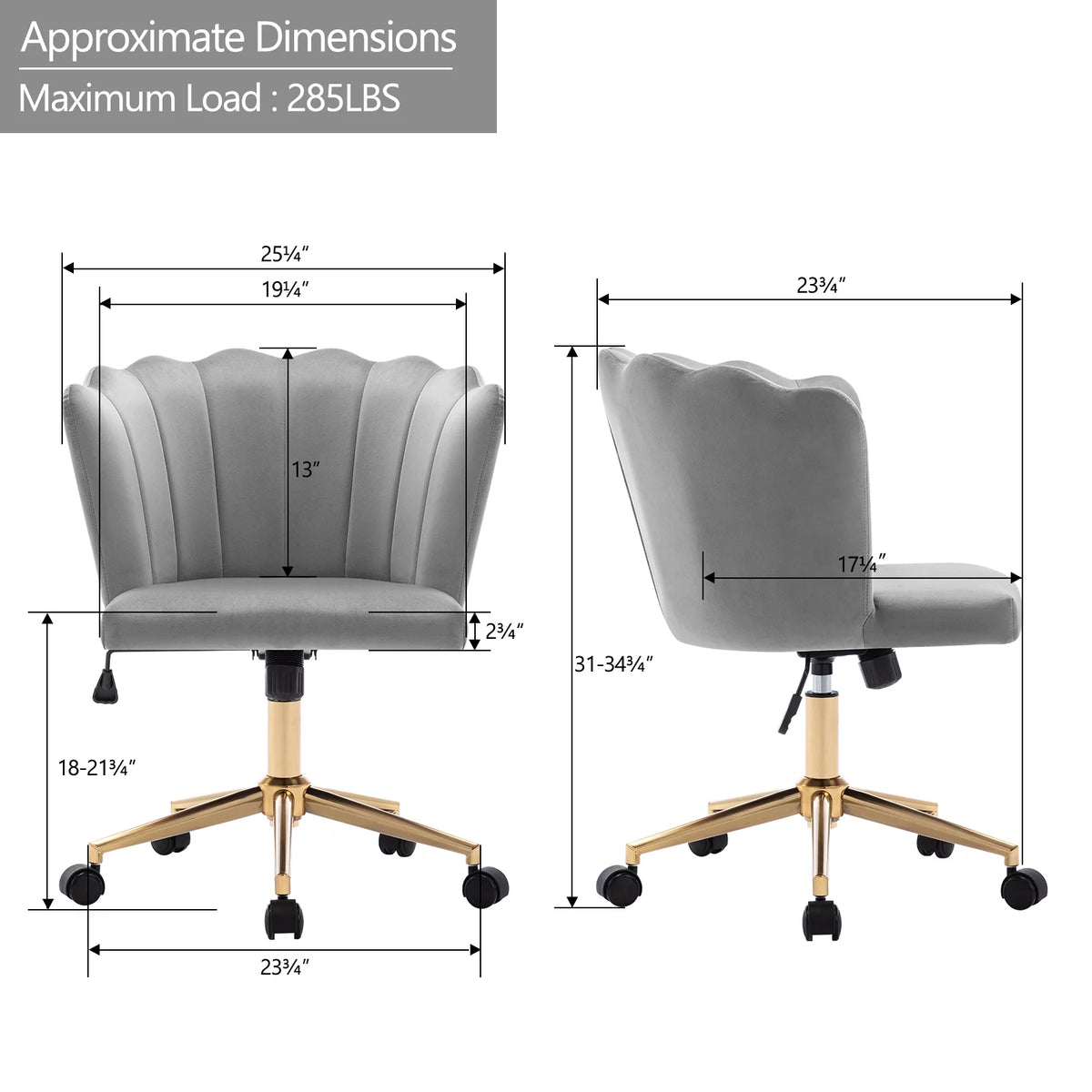 Velvet Swivel Office Chair F265