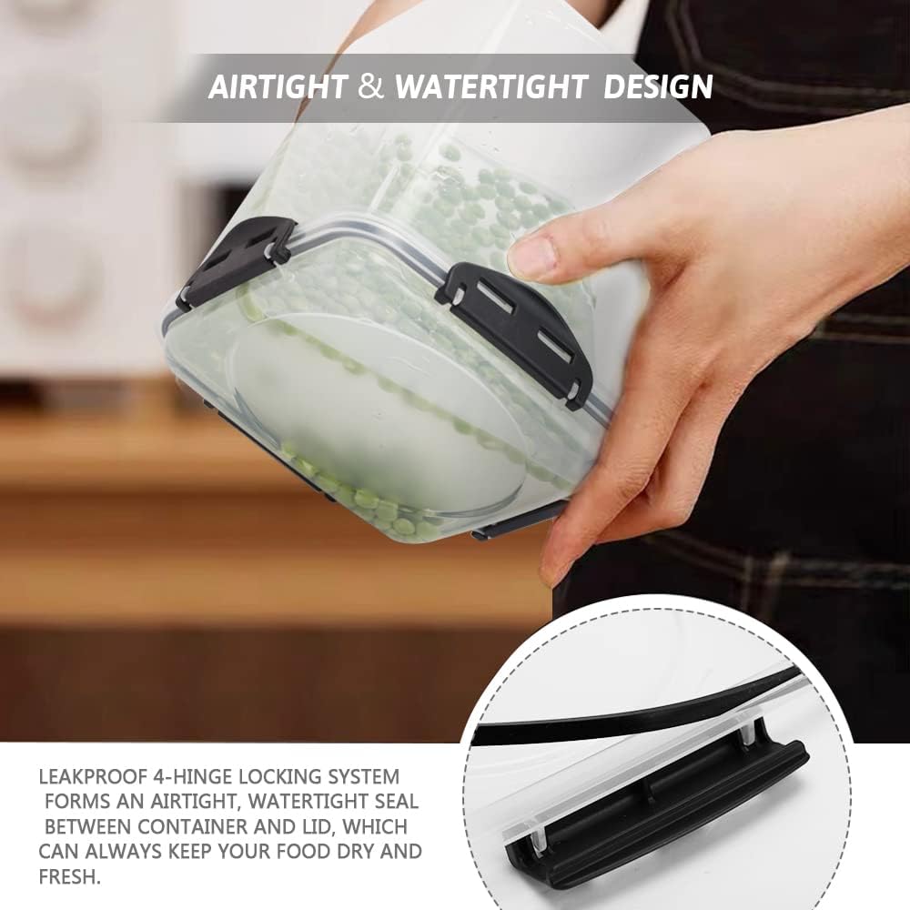 Set of 4 Plastic Airtight Food Storage Containers with Lids Y8688