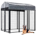 Large Outdoor Dog Kennel with Roof Cover Heavy Duty Welded Wire Steel Q1157