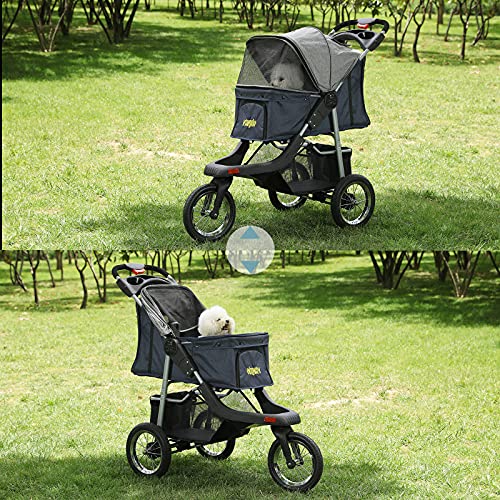 Heavy Duty Foldable Dog Stroller Black Red P514565