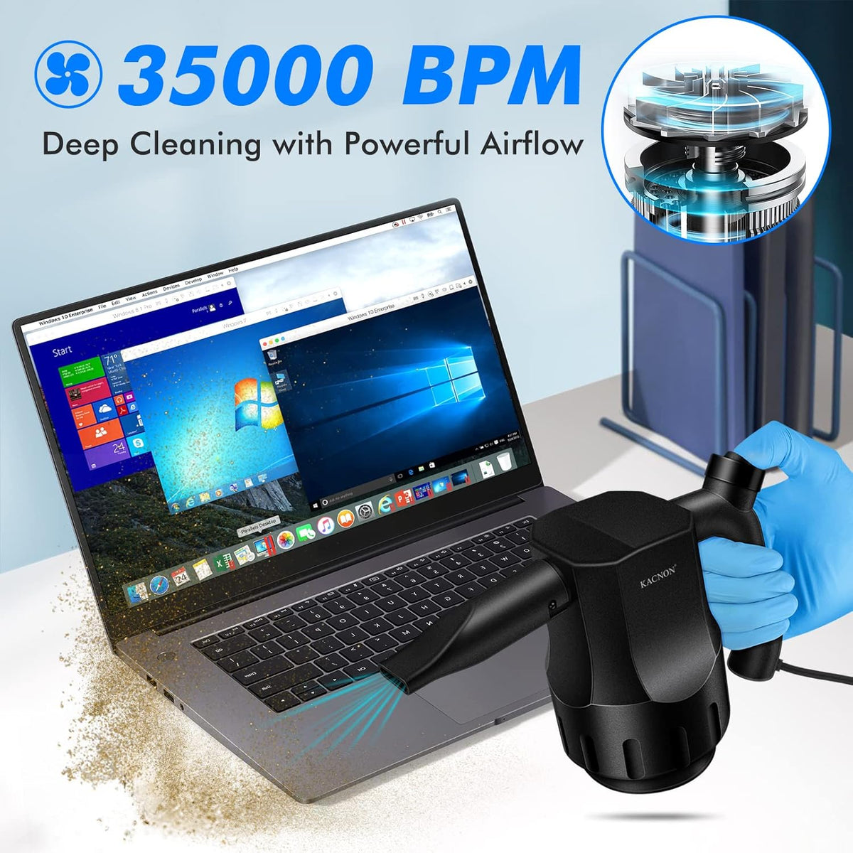 Compressed Air Electric Air Duster for Computer Keyboard Electronics S75418
