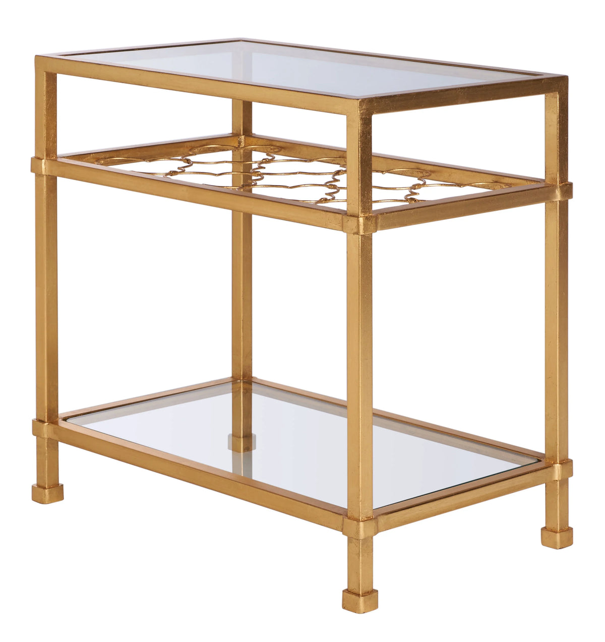 Glass Top Metal End Table H16109