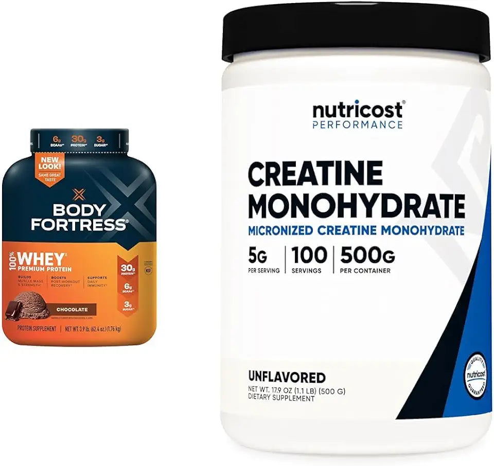 Whey Protein Powder Chocolate 3.9lbs + Creatine Monohydrate Micronized Powder 500G B59151