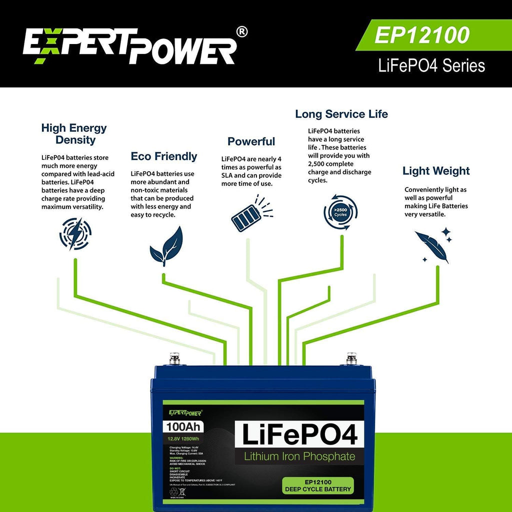 12V 100Ah Lithium LiFePO4 Deep Cycle Rechargeable Battery S5148