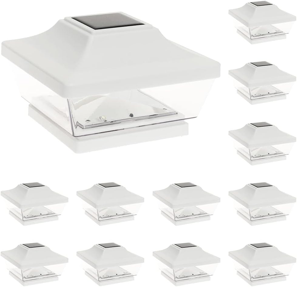 8 Pack Solar LED Post Cap Light with Post Adapter T87453