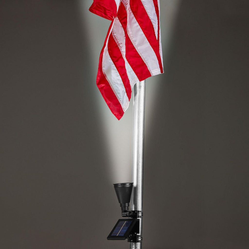 Solar LED Black Finish Flagpole Light N22142
