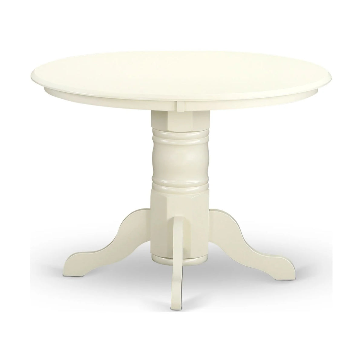 5 Pc Round Dining Table and 4 Linen Seat Chairs White E467