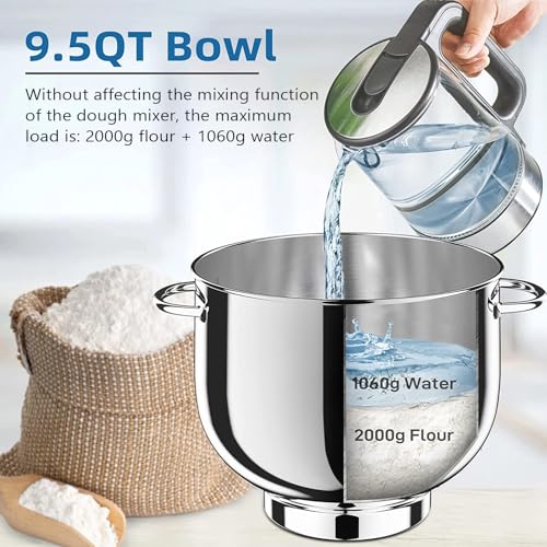 9.5 Qt 10-Speed Tilt-Head Stand Mixer with Stainless Steel Bowl (Black) J558362