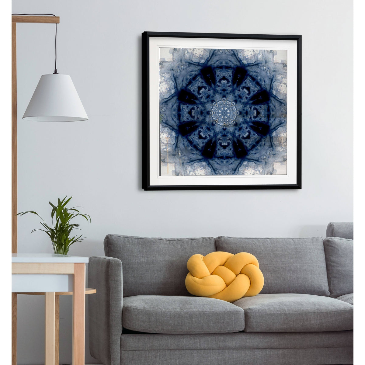Indigo Framed Giclee Print 38x38 R3605
