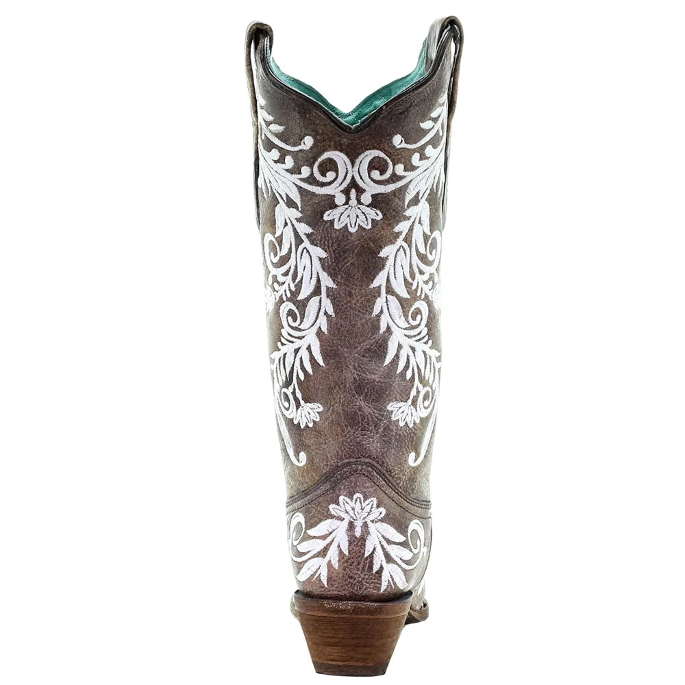 Glow In The Dark Studded Snip Toe Knee High Dress Boots M634