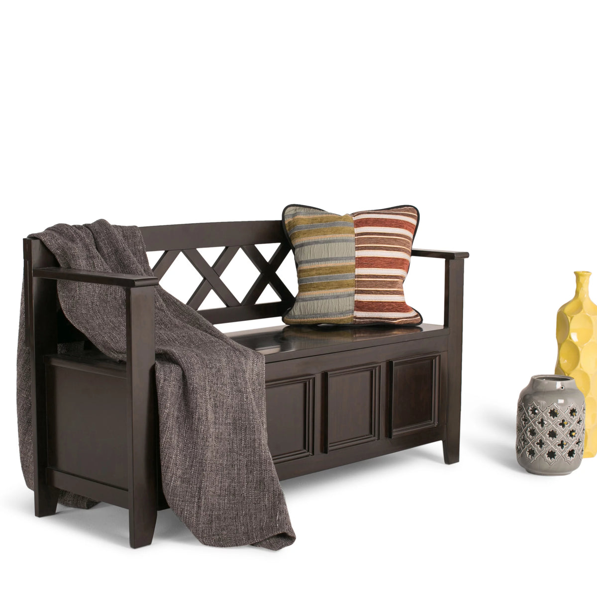 Solid Wood 48 inch Wide Storage Bench O99483