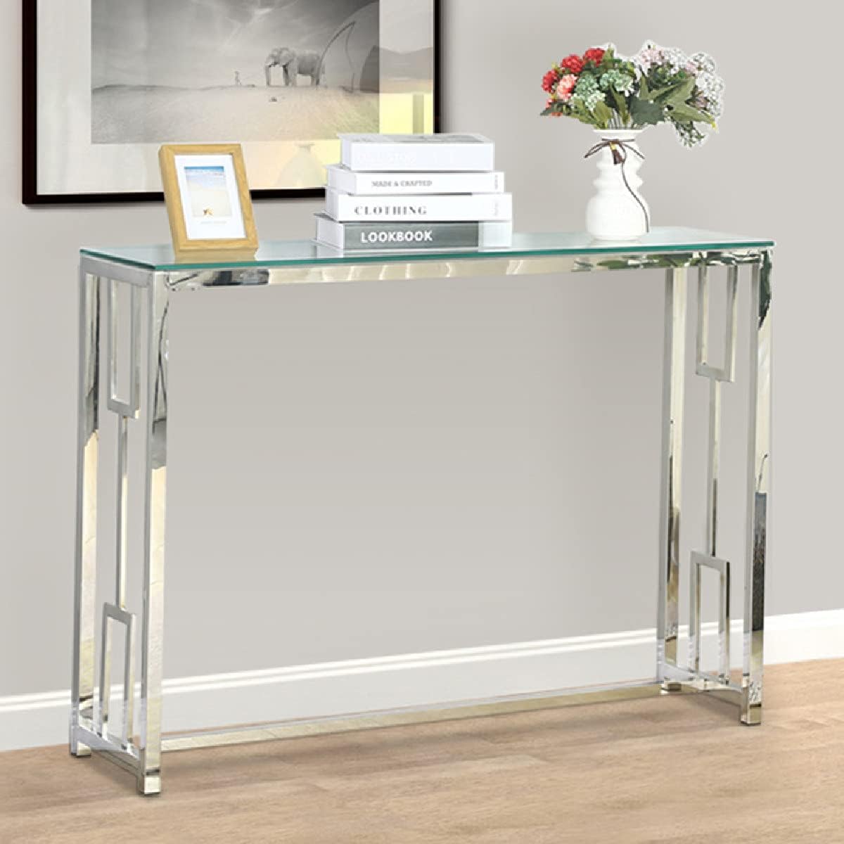 Narrow Glass Console Table Z8359