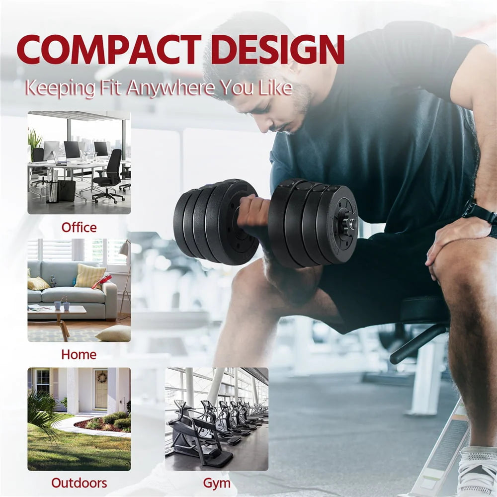 66 Lb. Adjustable Dumbbell Set Black Q460432