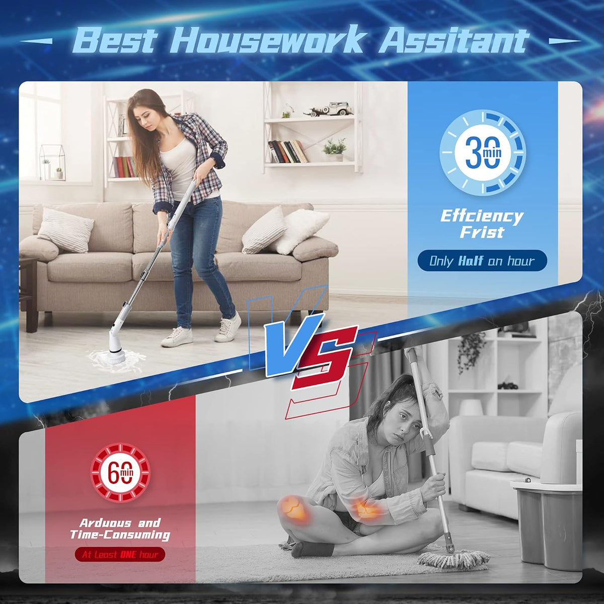 Cordless Electric Spin Scrubber with 4 Replaceable Brush Heads A78365