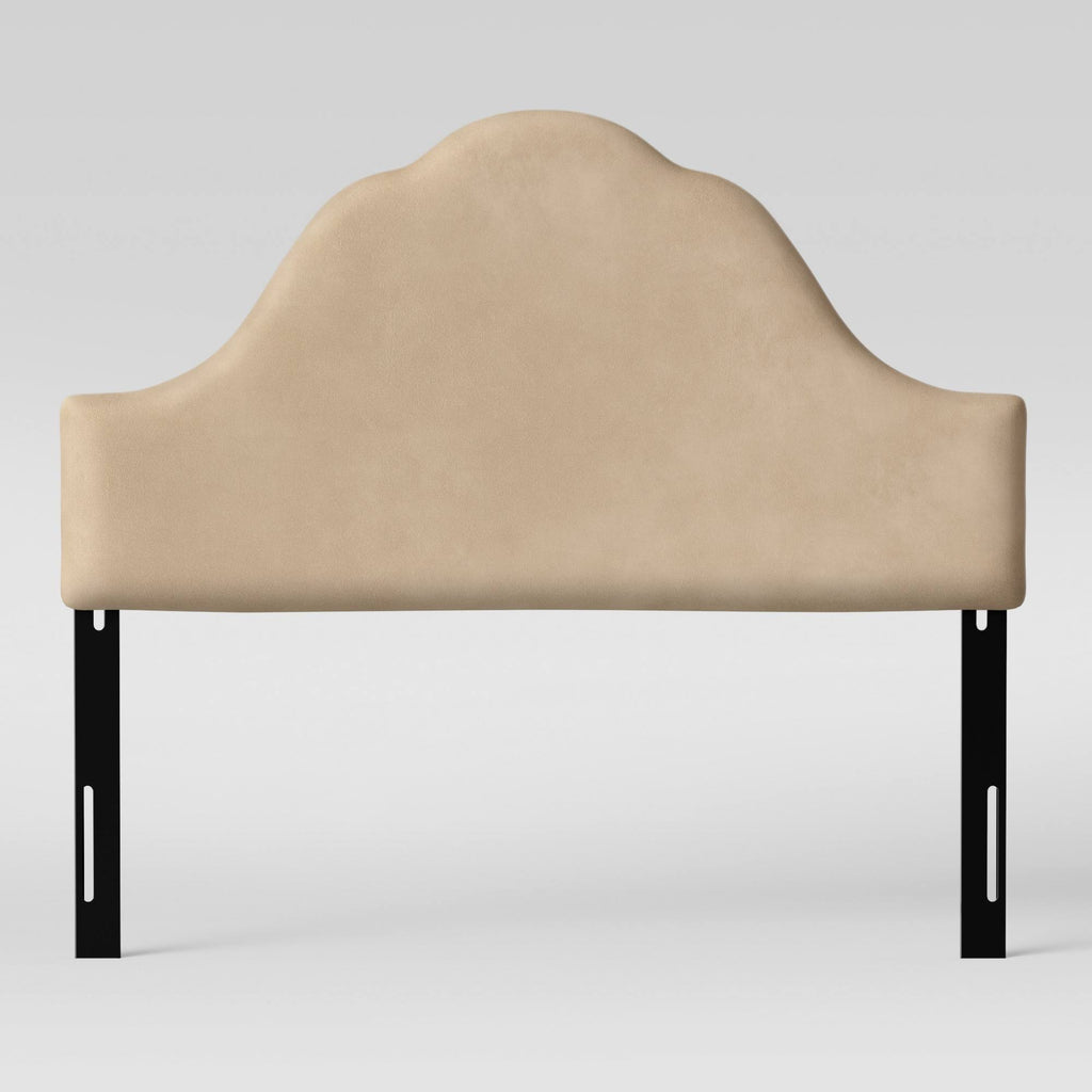 Ivory Velvet California King Arched Headboard D415