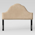 Ivory Velvet California King Arched Headboard D415