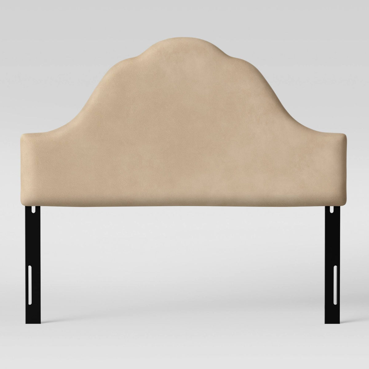 Ivory Velvet California King Arched Headboard D415