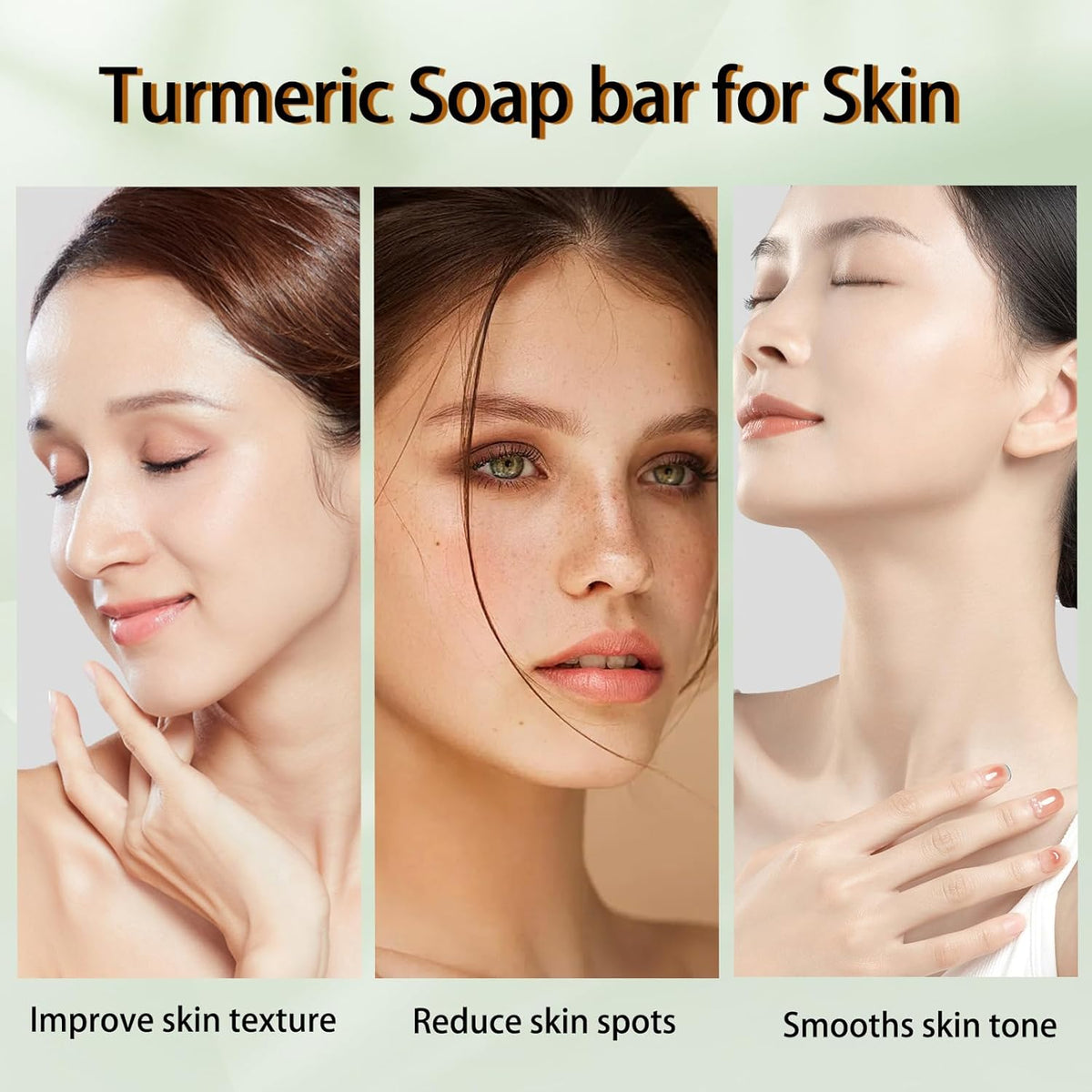3Packs Organic Turmeric Soap Bar with Vitamin C, E F249855