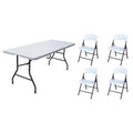 6' Folding Banquet Table & Folding Chairs (4 Pack) U189736